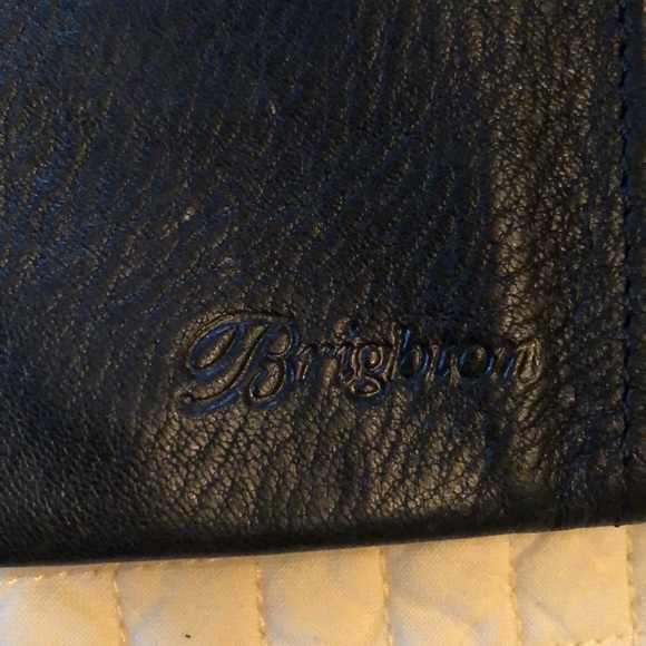 ✨ Brighton Classic soft pebbled leather billfold wallet silver swirl detail - Picture 5 of 9